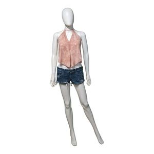 Blue Life Tie Dye Light Pink Halter Top, XS